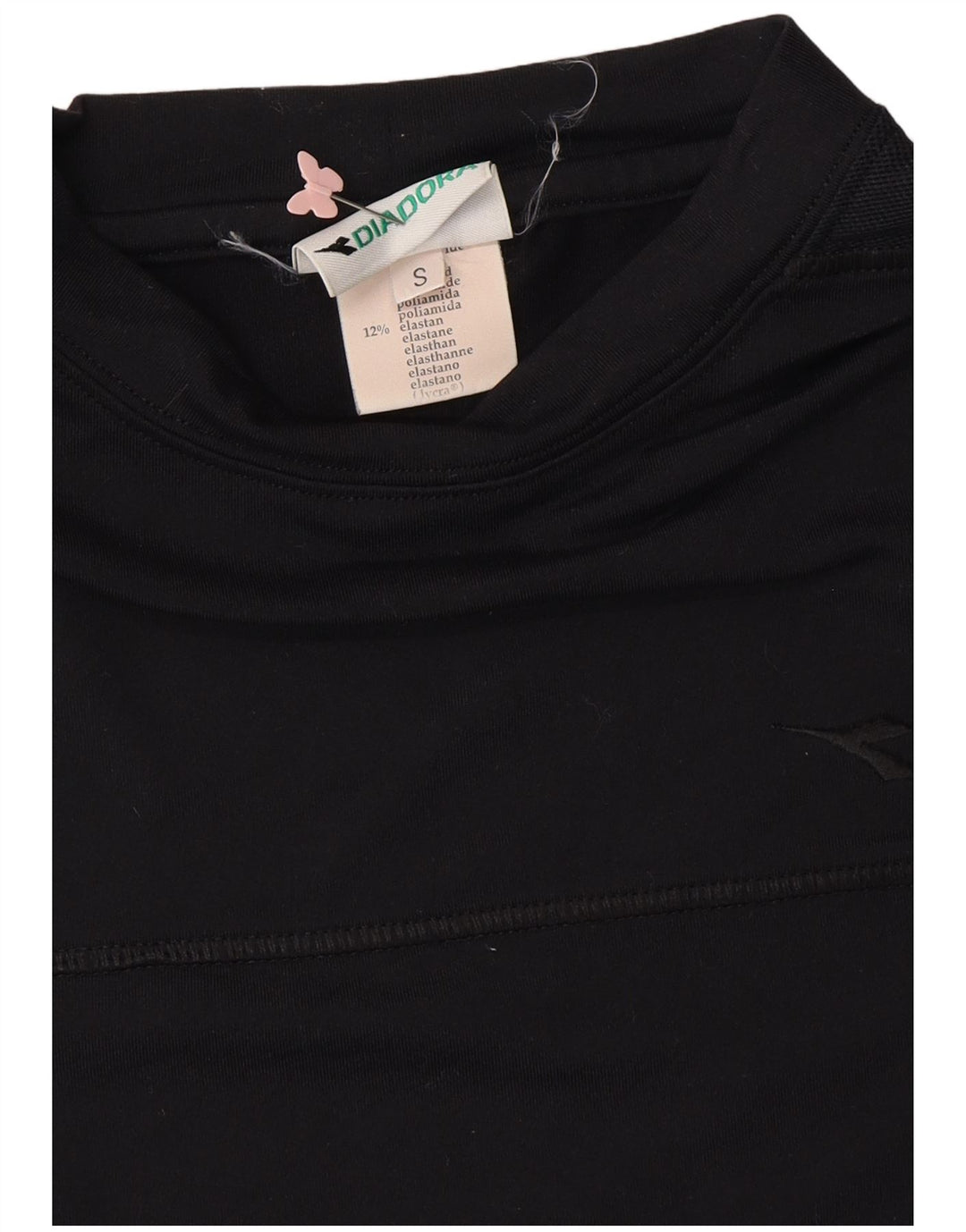 DIADORA T-shirt corta da donna Top UK 10 Small Nero Poliammide