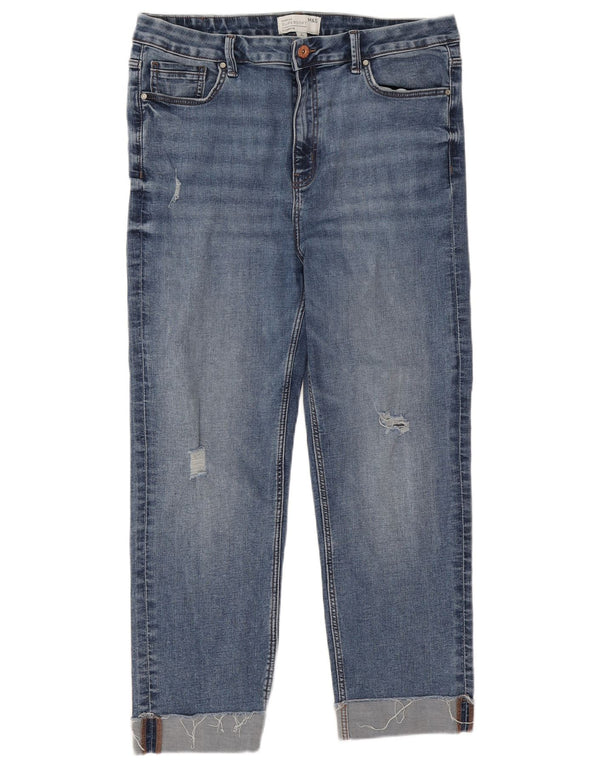 Jeans dritti Harper da donna Marks & Spencer UK 16 Large W32 L25 Blu