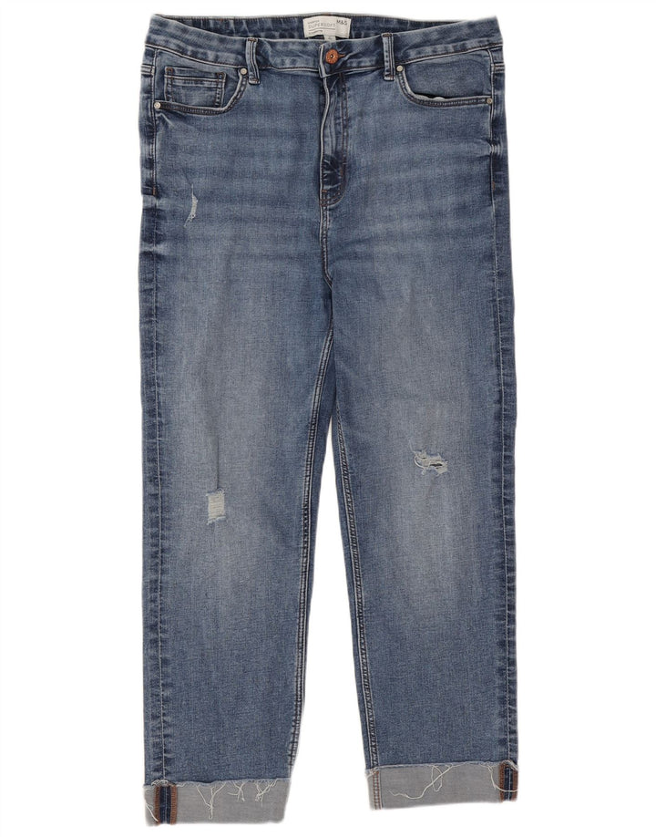 Jeans dritti Harper da donna Marks & Spencer UK 16 Large W32 L25 Blu