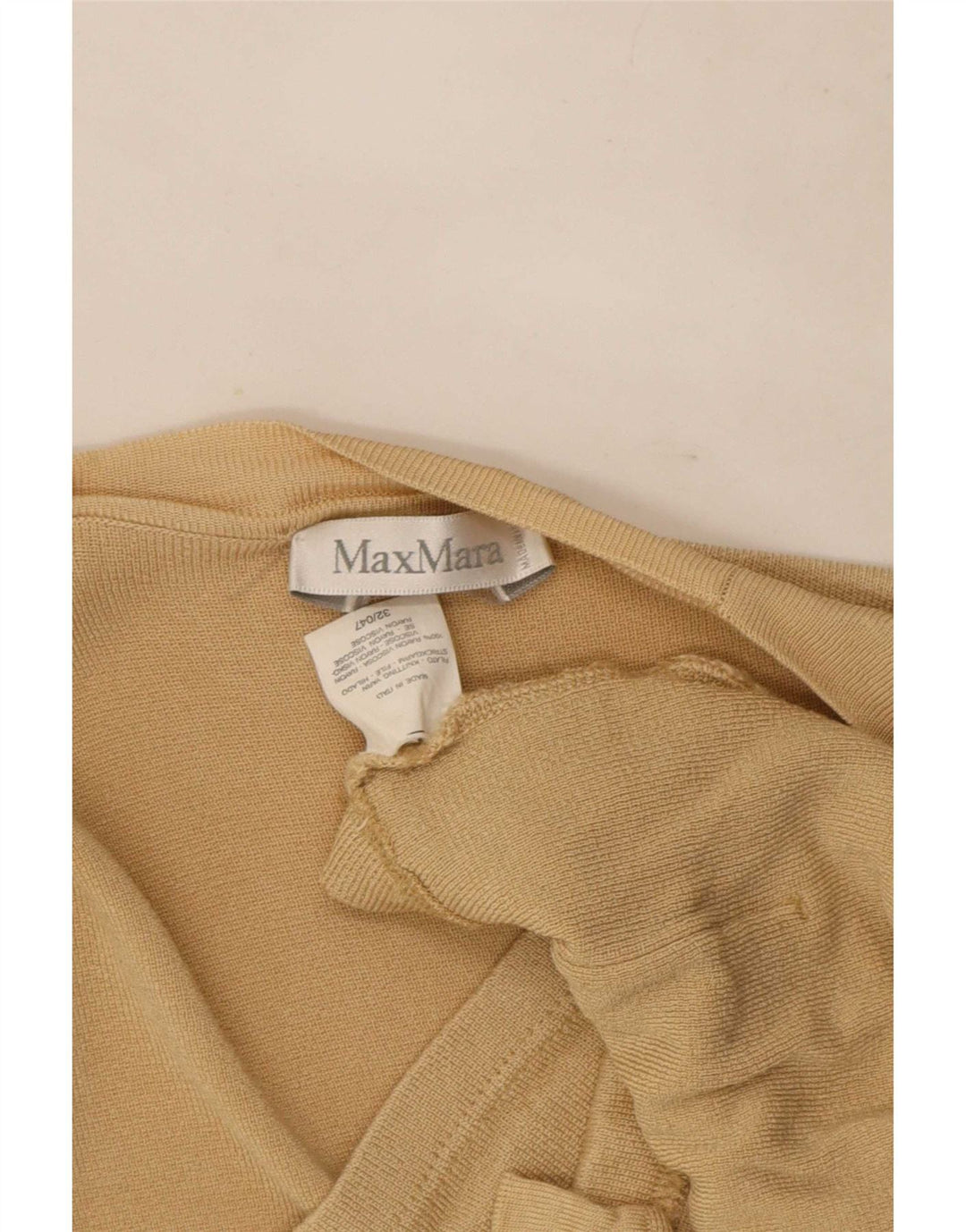 Maglione cardigan aperto a maniche corte da donna Max Mara UK 14 Beige medio