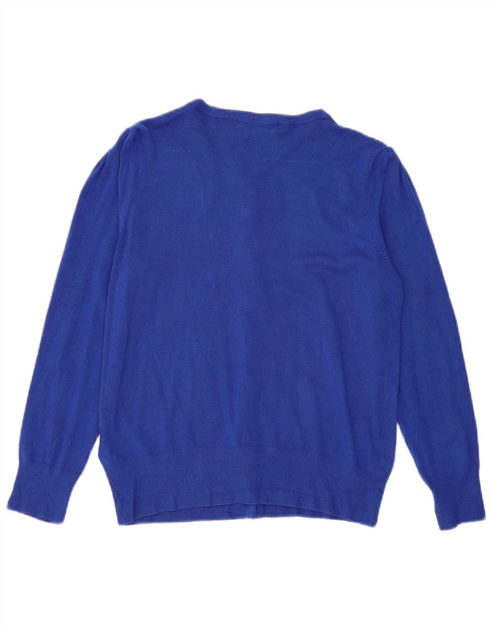 Maglione cardigan da donna Marks & Spencer UK 12 Viscosa blu medio