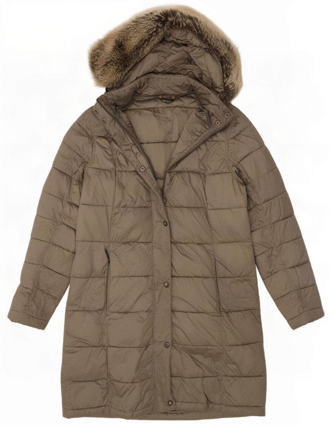 Cappotto imbottito con cappuccio da donna Barbour UK 12 medio cachi