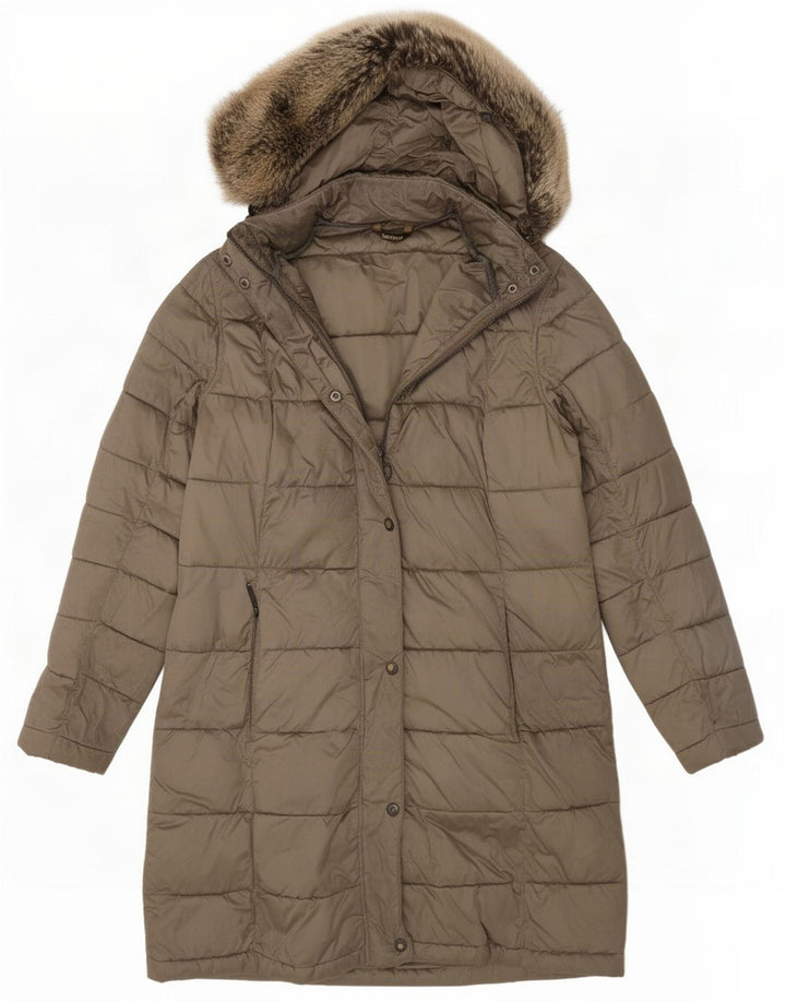 Cappotto imbottito con cappuccio da donna Barbour UK 12 medio cachi
