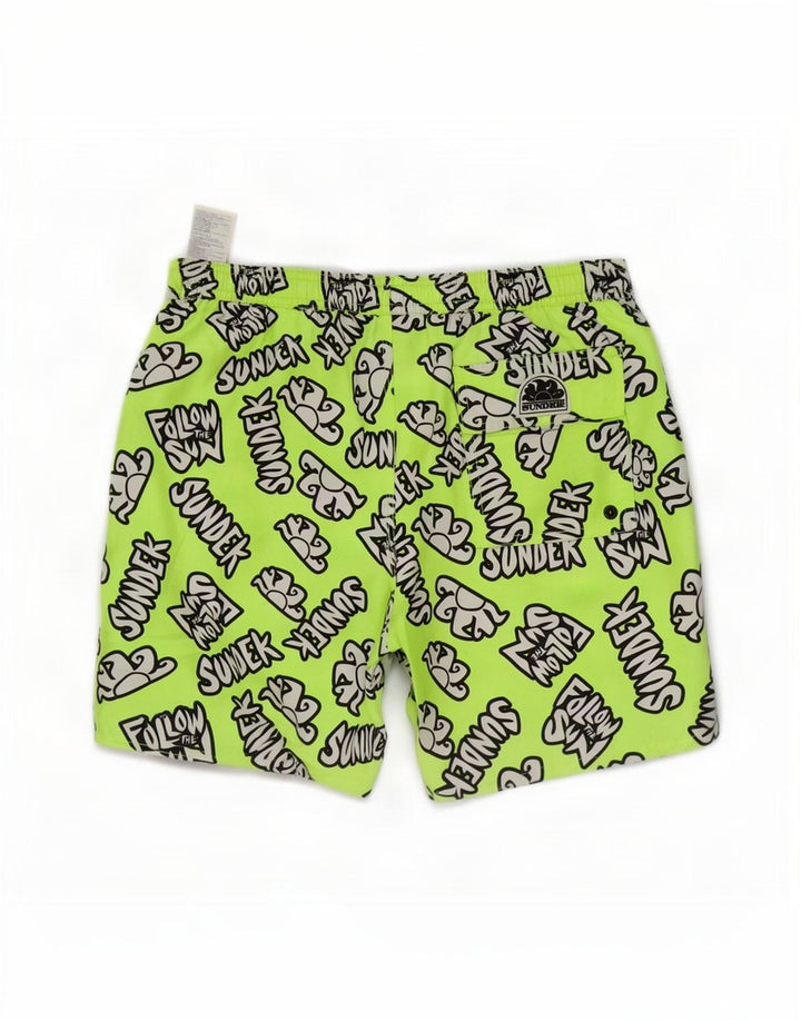 Pantaloncini da bagno grafici da uomo Sundek poliestere verde medio