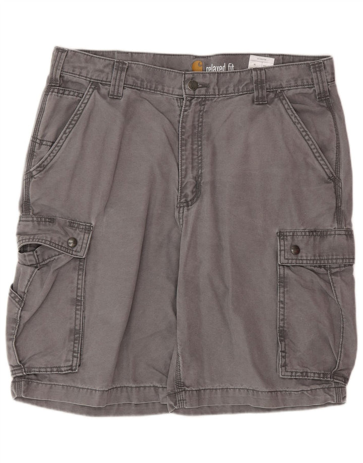 Pantaloncini cargo da uomo dalla vestibilità rilassata Carhartt W36 grandi in cotone grigio