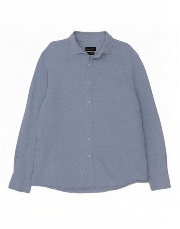 Camicia da uomo Massimo Dutti 2XL in cotone blu