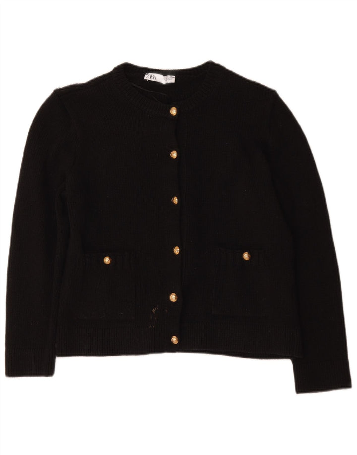 Maglione cardigan da donna Zara UK 14 poliestere nero medio