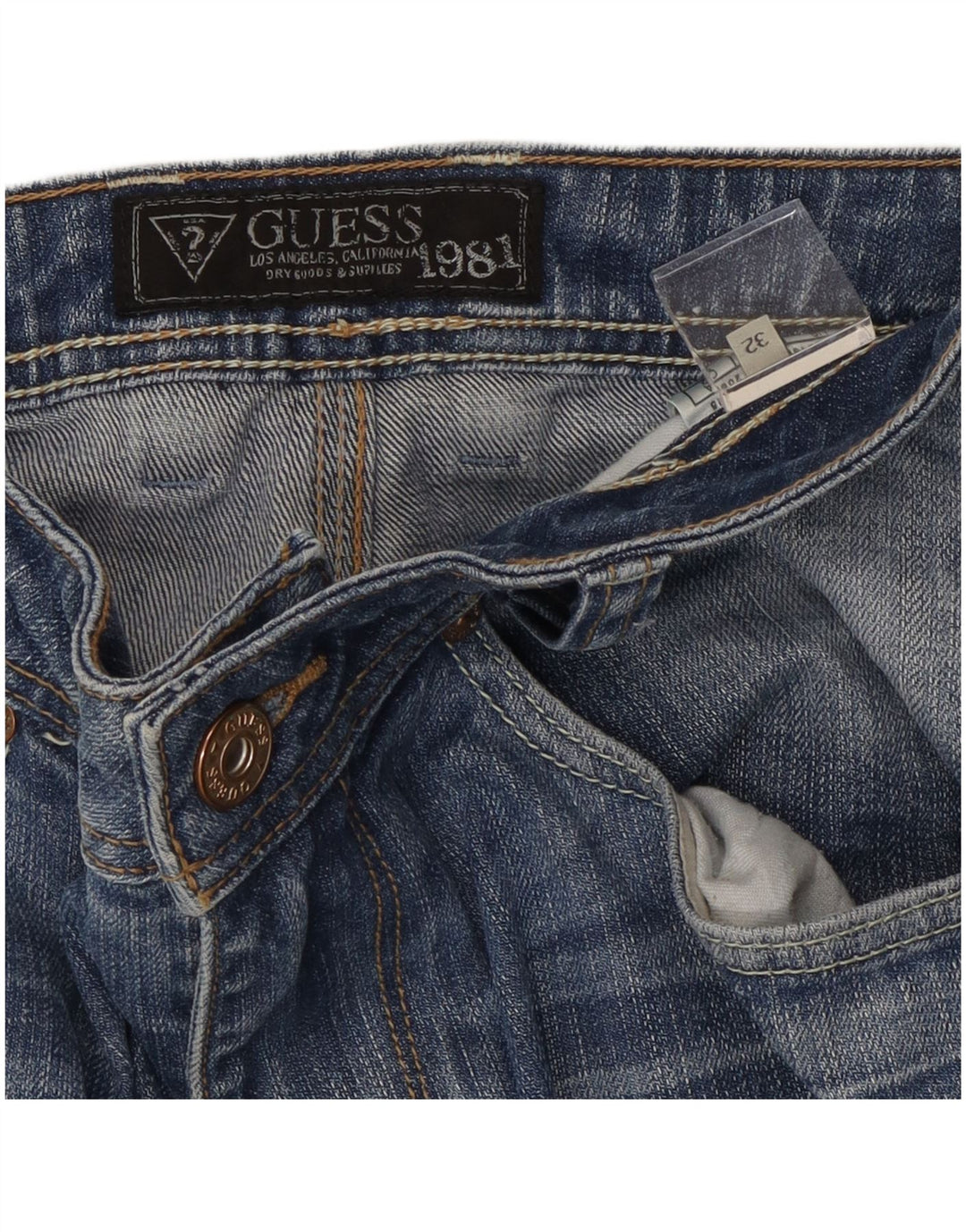 Jeans dritti da uomo Guess W32 L29 cotone blu