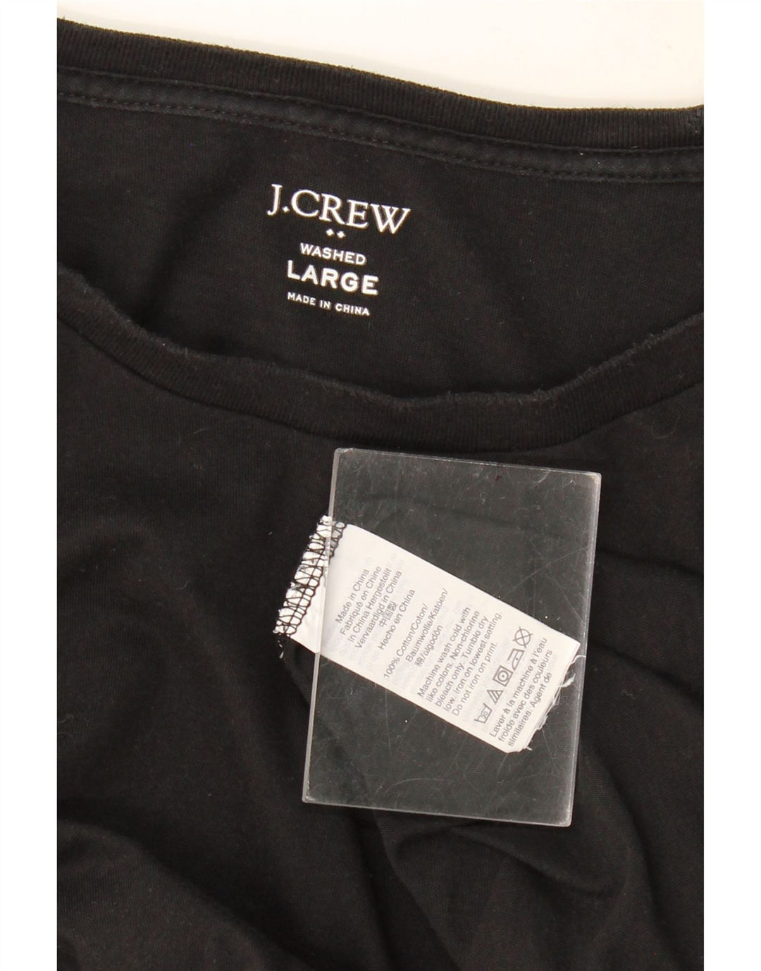 J. CREW Top da donna a maniche lunghe UK 16 grande cotone nero