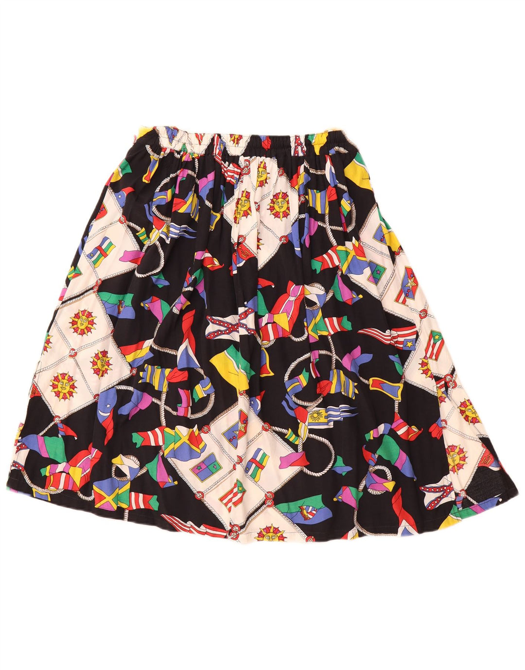 Gonna a trapezio grafica da donna VINTAGE IT 42 media W30 multicolore