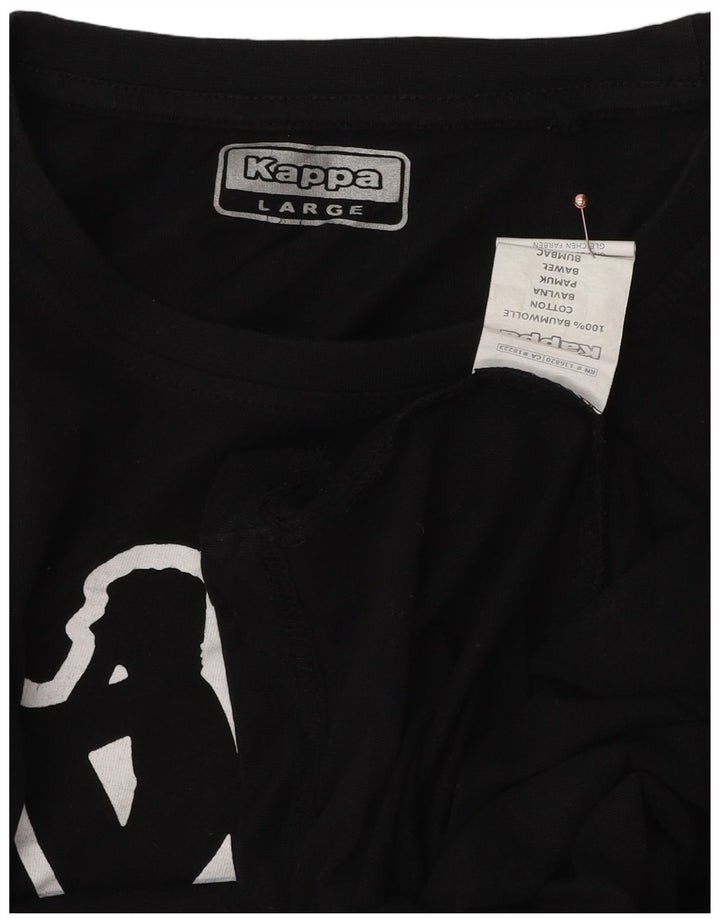 T-shirt grafica da uomo Kappa Top grande in cotone nero