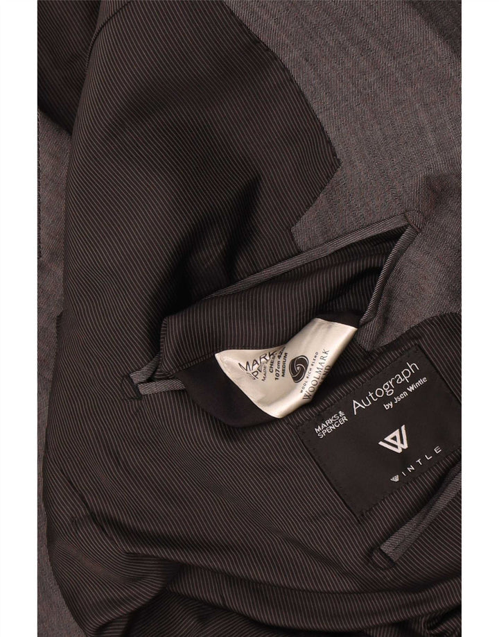 Giacca blazer da uomo Marks & Spencer Autograph a 1 bottone UK 42 Large in lana grigia