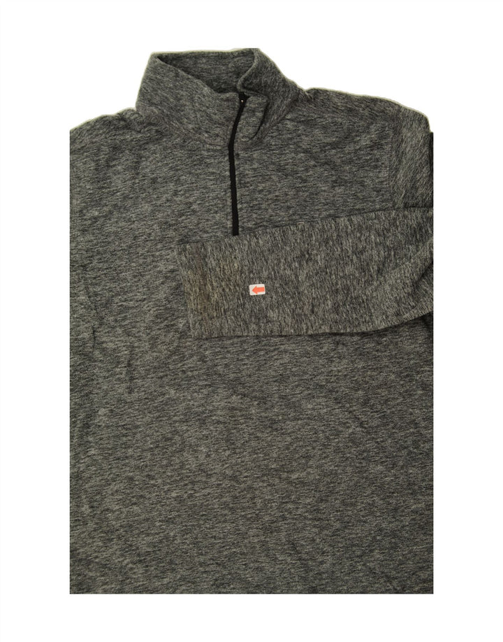 EDDIE BAUER Mens Zip Neck Fleece Jumper Small Grey Flecked Polyester Vintage Eddie Bauer and Second-Hand Eddie Bauer from Messina Hembry 