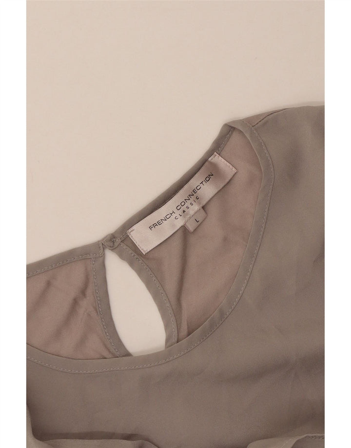 Top camicetta senza maniche da donna French Connection UK 14 grande grigio