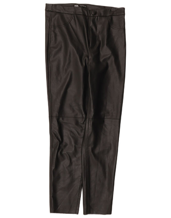 Leggings Zara da donna in ecopelle grandi W30 L28 poliuretano nero