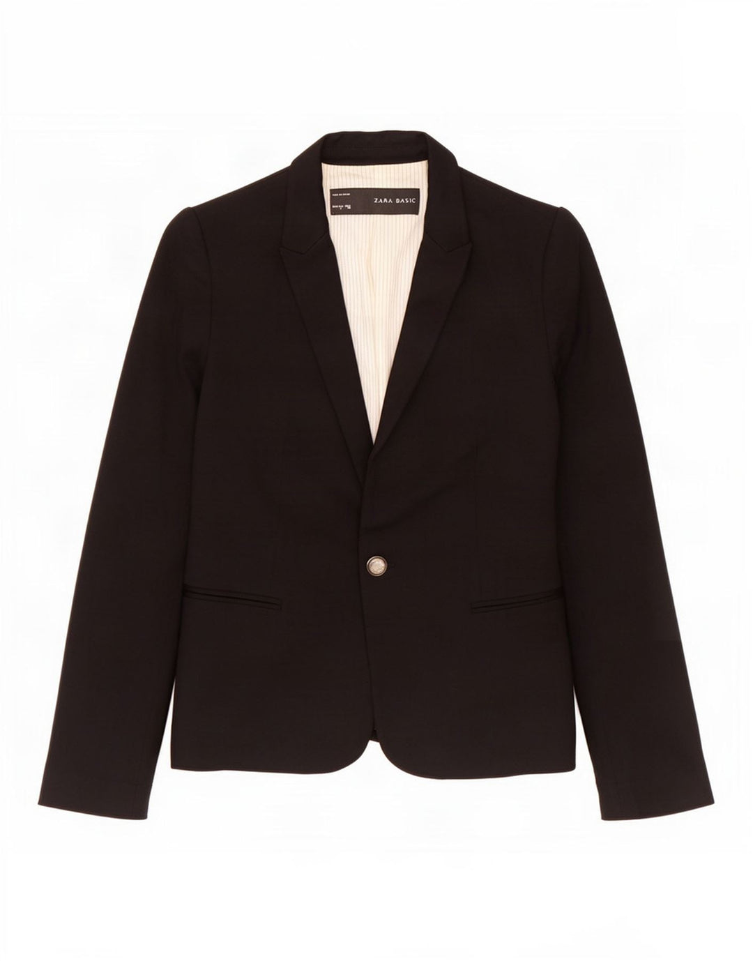 Giacca blazer a 1 bottone da donna Zara UK 10 piccola viscosa nera