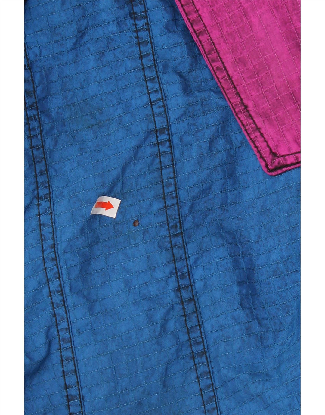 Tuta da sci vintage da uomo con cappuccio IT 52 Large Blu Colourblock in poliammide