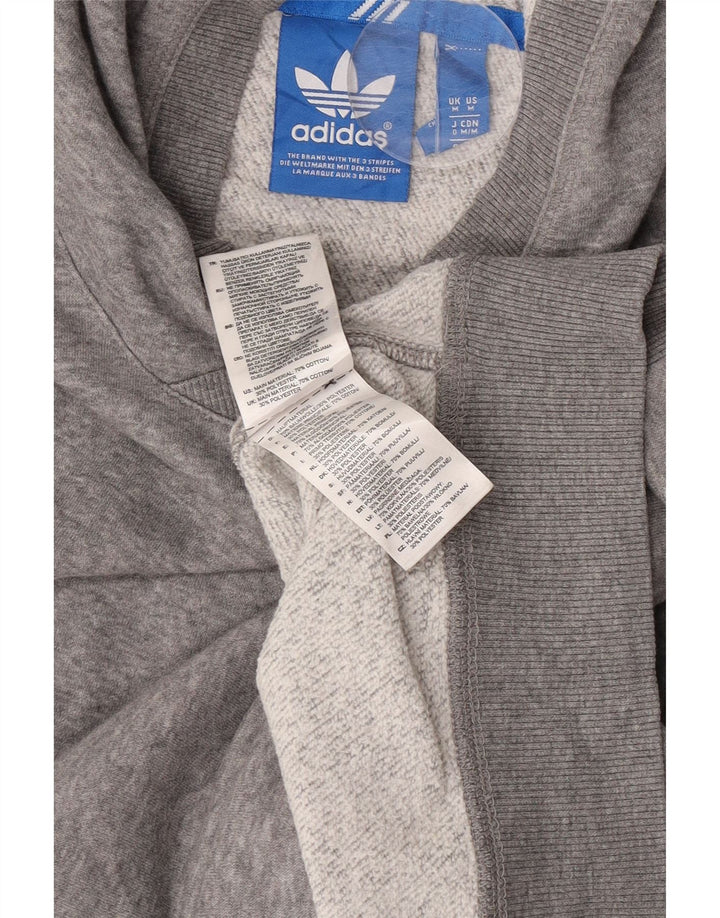 Felpa con cappuccio da uomo Adidas in cotone chiazzato grigio medio