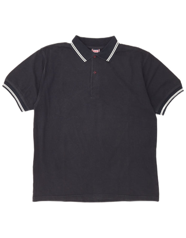 Polo da uomo Slam grande in cotone blu navy