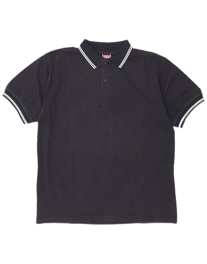 Polo da uomo Slam grande in cotone blu navy