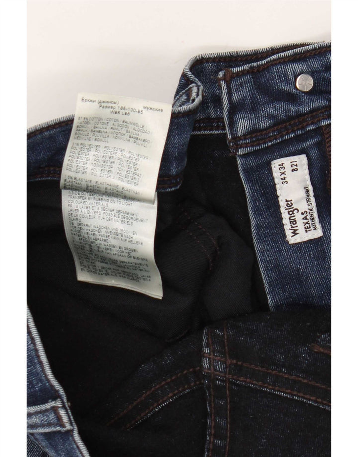 Jeans dritti da uomo Wrangler Texas W34 L29 cotone blu