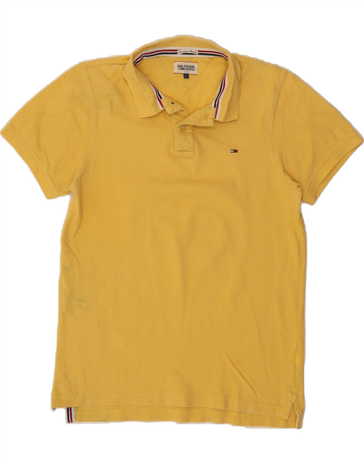 TOMMY HILFIGER Mens Polo Shirt Large Yellow Cotton Vintage Tommy Hilfiger and Second-Hand Tommy Hilfiger from Messina Hembry 