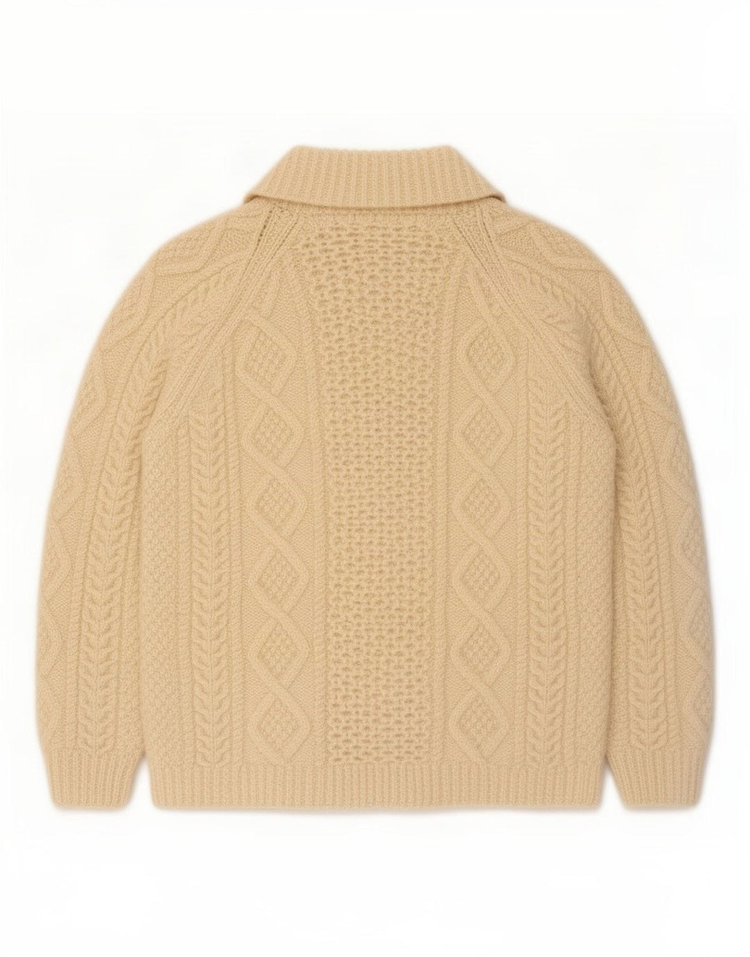 Maglione cardigan da donna vintage UK 8 piccolo beige