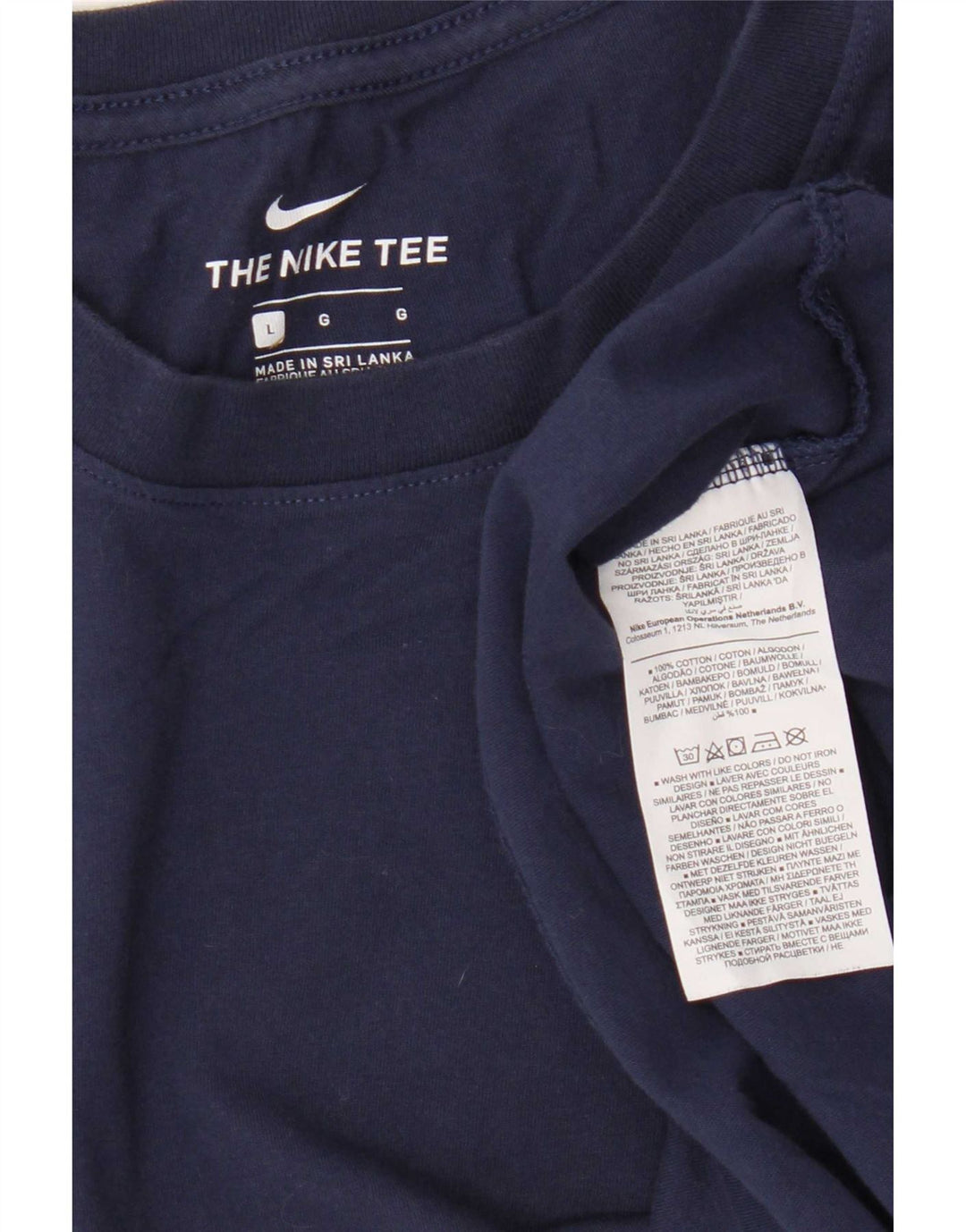 T-shirt grafica da uomo Nike Top Large in cotone blu navy