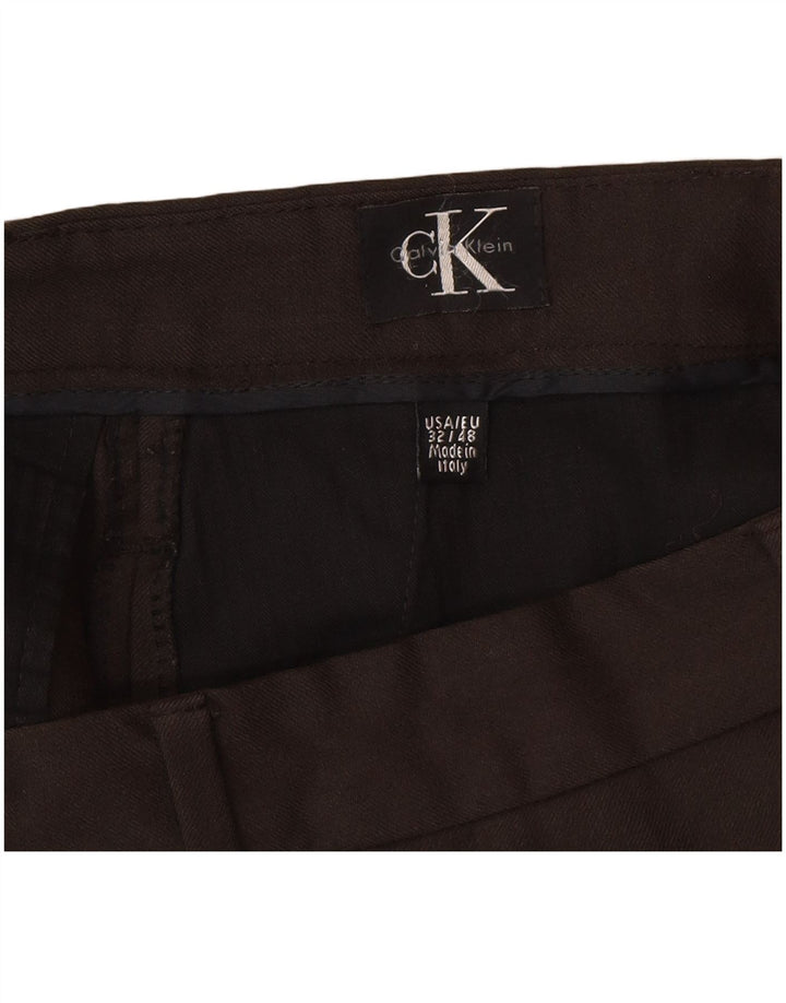Pantaloni da abito dritti da donna Calvin Klein W32 L30 Marrone