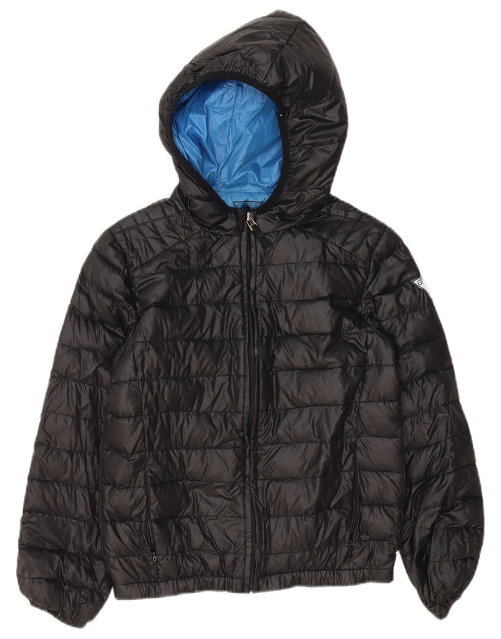 Giubbotto imbottito con cappuccio da bambino Guess 9-10 anni in poliestere nero