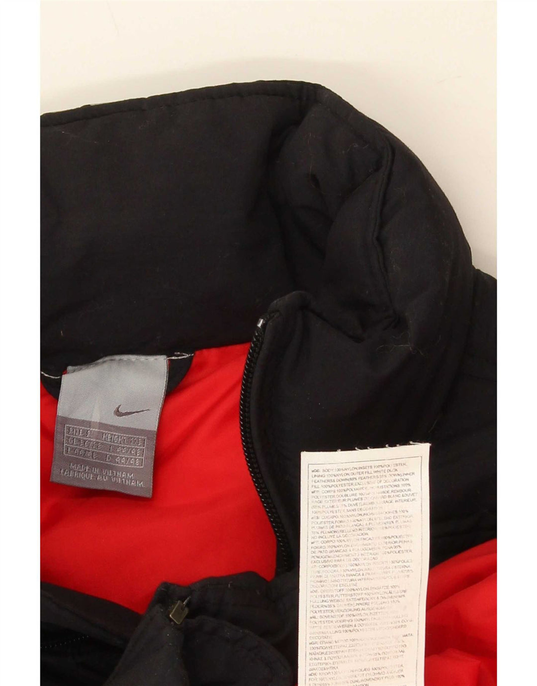 Giacca imbottita con grafica Nike da uomo UK 36/38 piccola in nylon color block nero