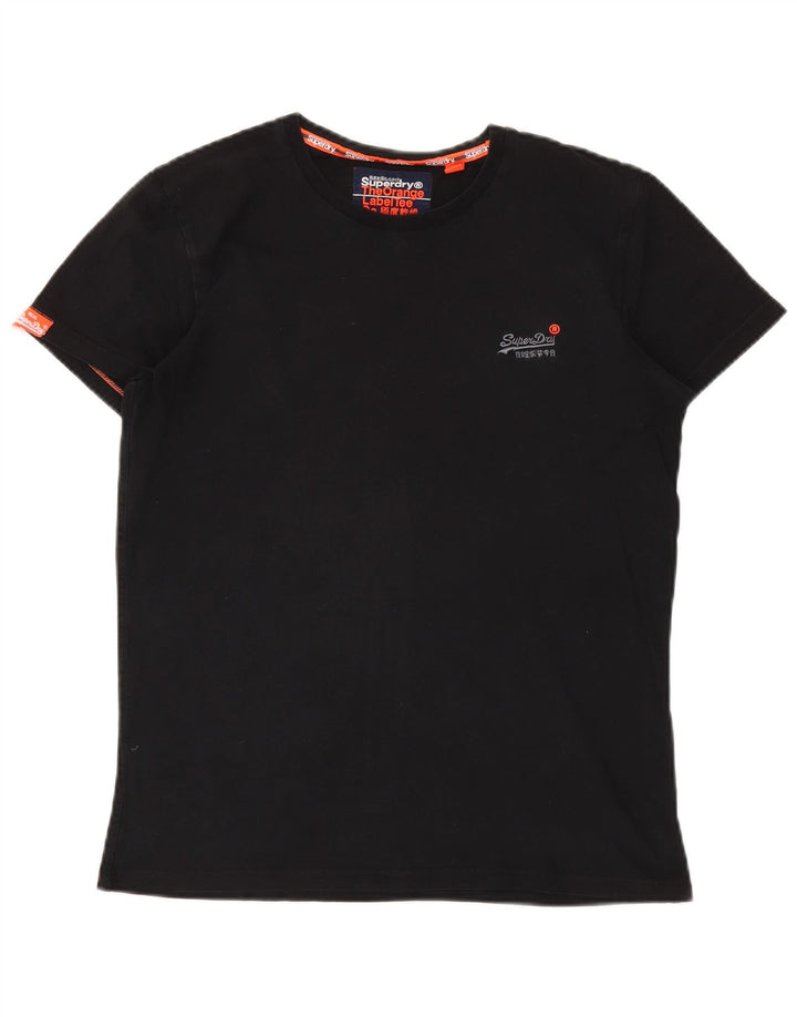 T-shirt da uomo SUPERDRY Top in cotone nero medio