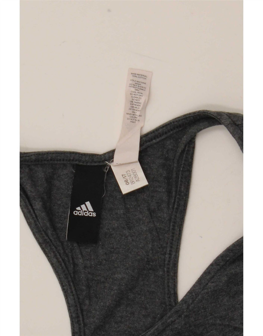 Canottiera grafica da donna Adidas UK 12 cotone grigio medio