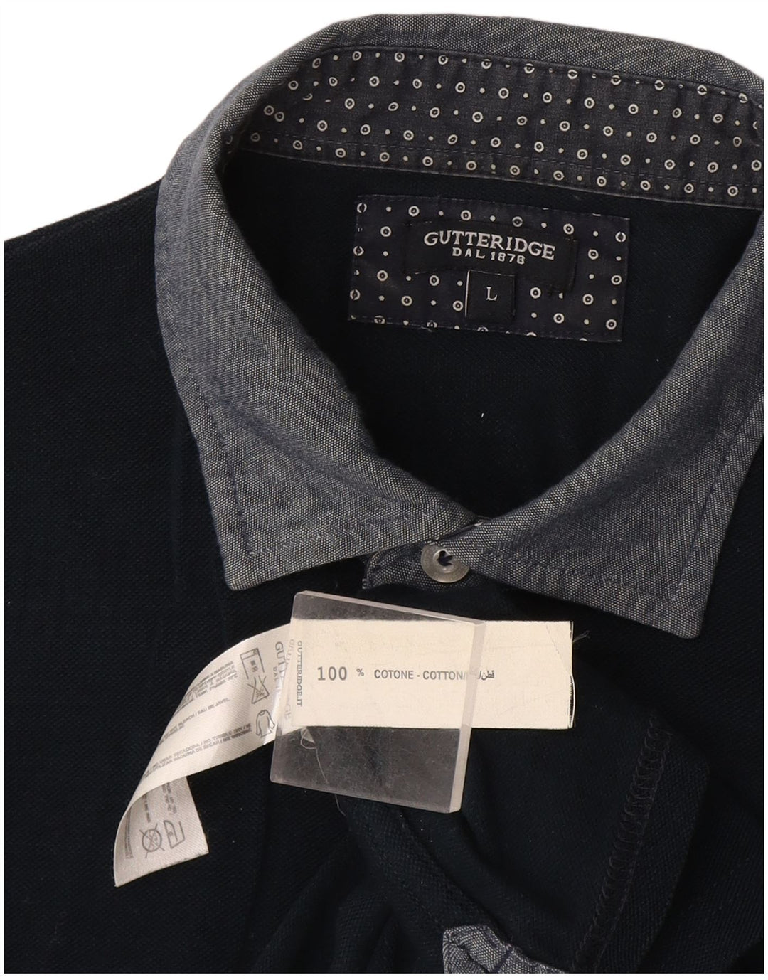 Polo da uomo Gutteridge grande in cotone blu navy