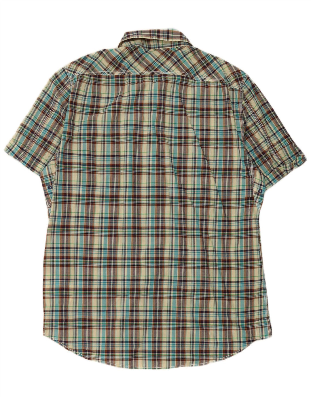 Camicia a maniche corte slim fit da uomo Marlboro Classics XL a quadri multicolore