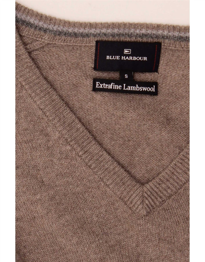 Maglione con scollo a V blu Harbour da uomo Marks & Spencer piccolo grigio