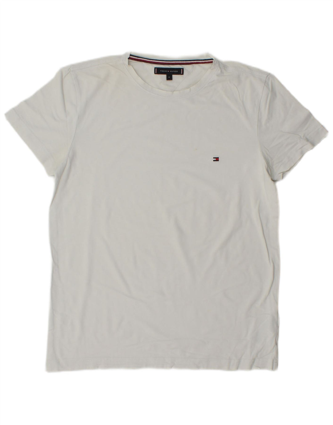 T-shirt da uomo Tommy Hilfiger Top in cotone bianco medio