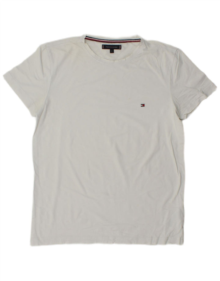 T-shirt da uomo Tommy Hilfiger Top in cotone bianco medio