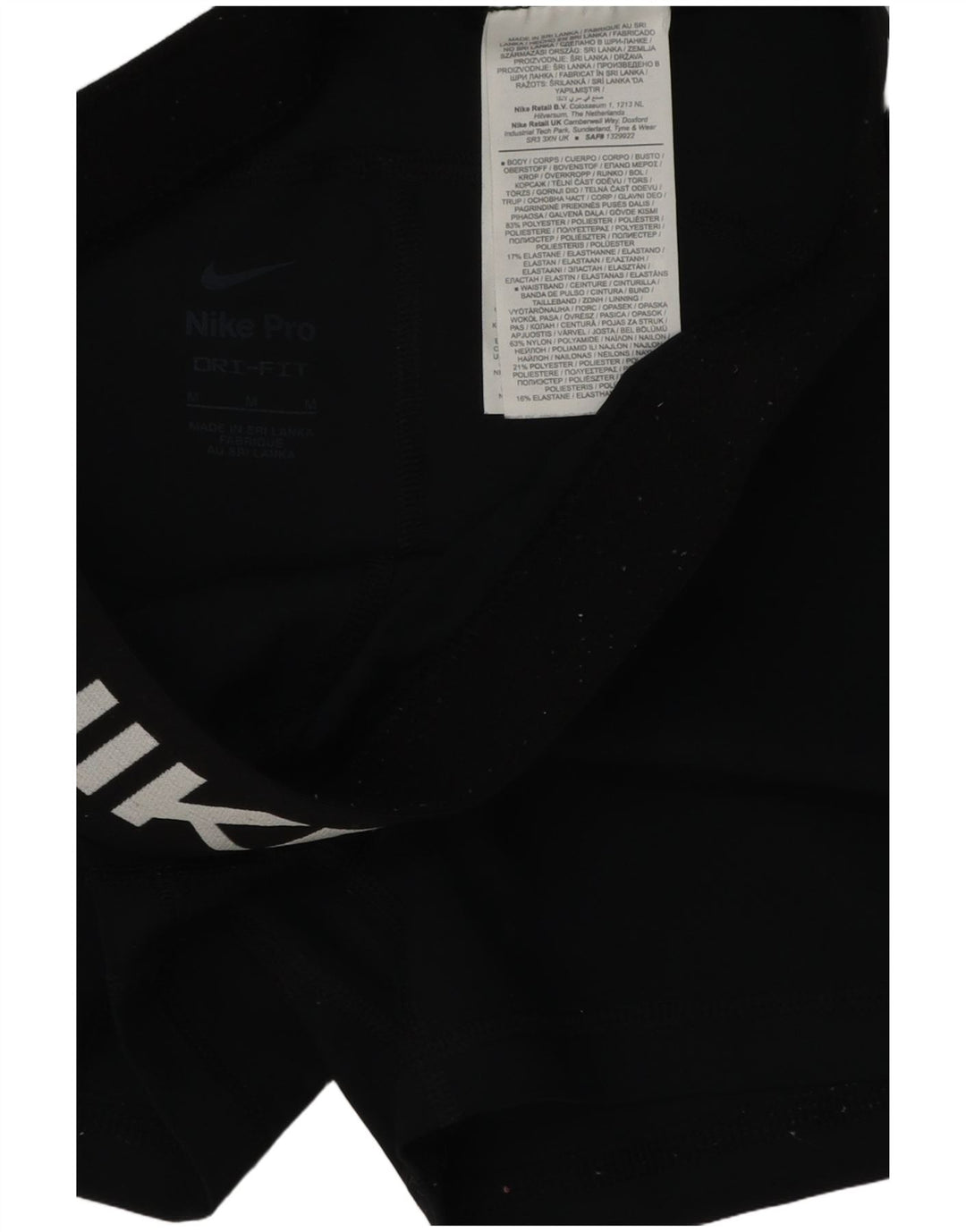 Pantaloncini sportivi Nike Dri Fit Graphic da donna UK 12 Medium Nero Poliestere