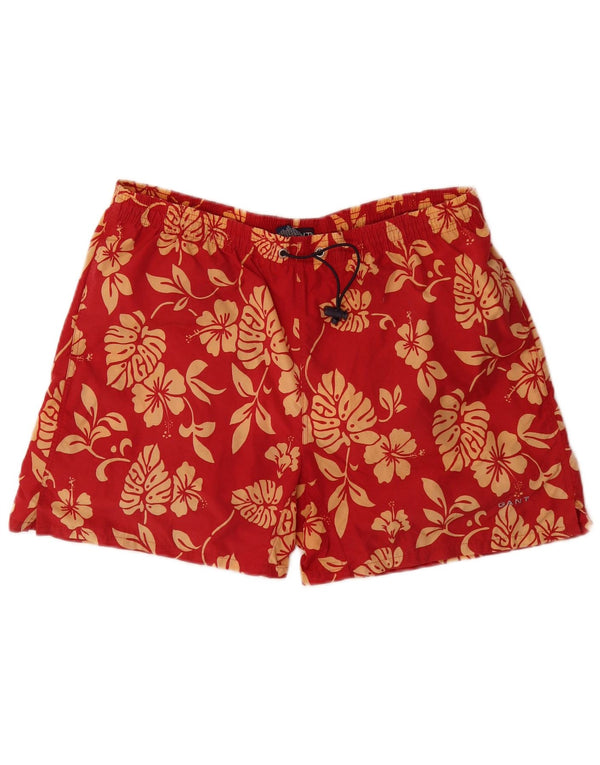 Pantaloncini da bagno da uomo Gant in nylon floreale rosso medio