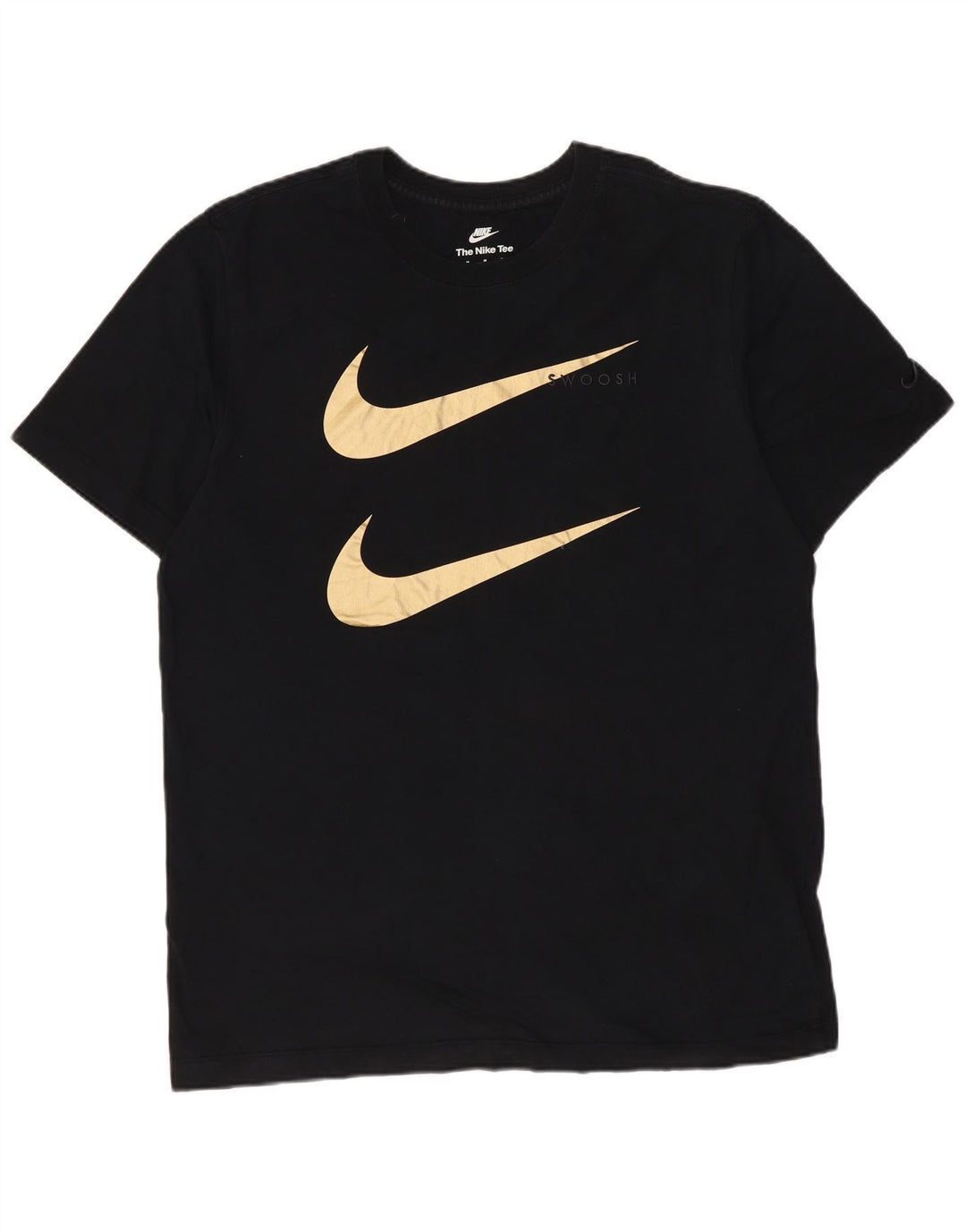 T-shirt grafica Nike Swoosh da uomo in cotone medio nero