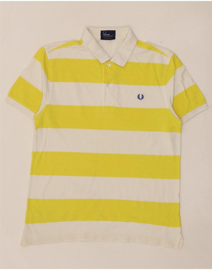 Polo da uomo Fred Perry in cotone a righe grandi gialle