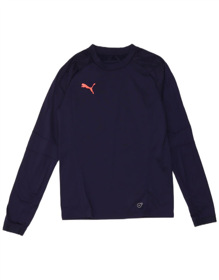 Maglia Puma da uomo a manica lunga piccola blu navy in poliestere