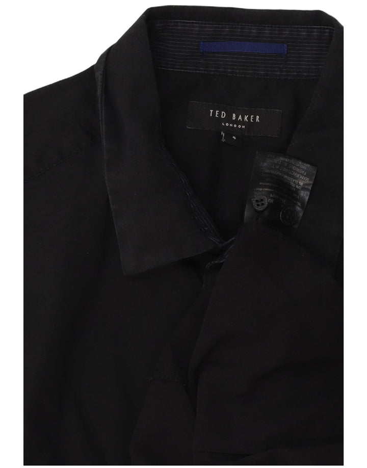 Camicia da uomo Ted Baker taglia 4 grande cotone nero
