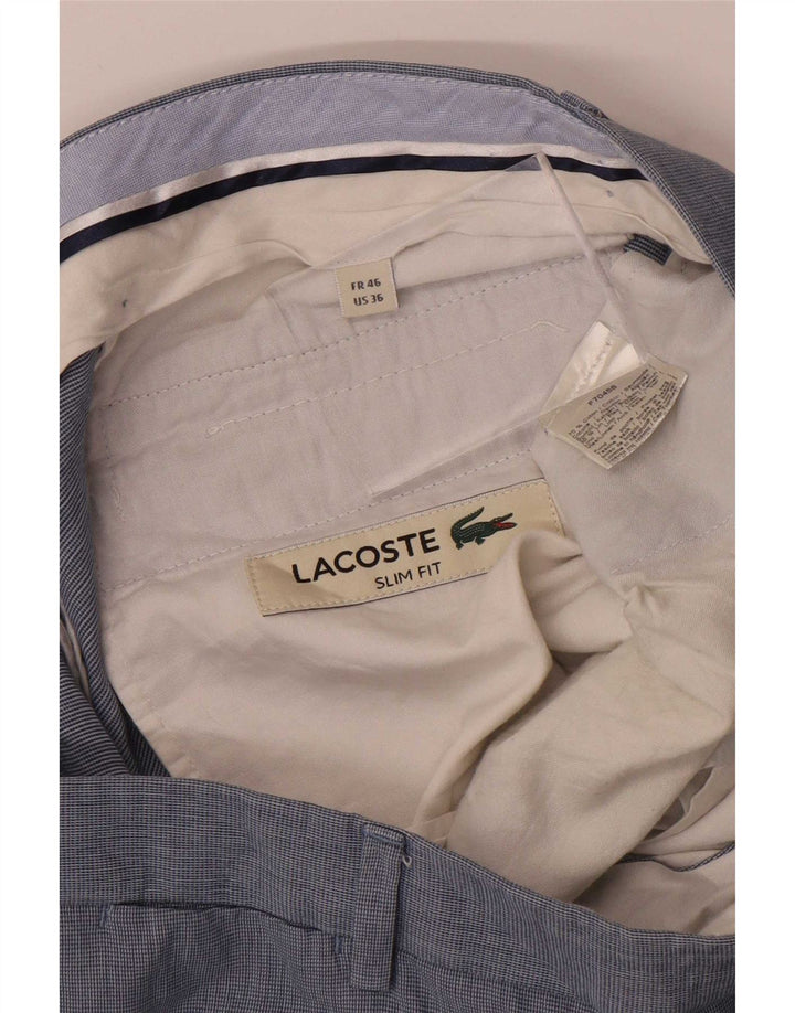 Pantaloni da abito slim da uomo Lacoste W36 L28 in cotone blu