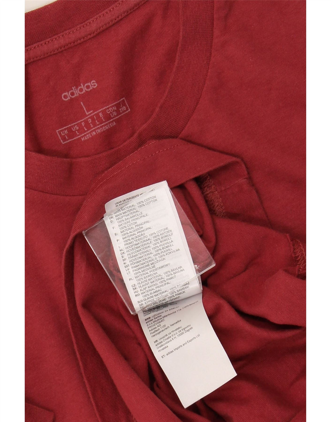 T-shirt grafica da uomo ADIDAS Top grande in cotone rosso