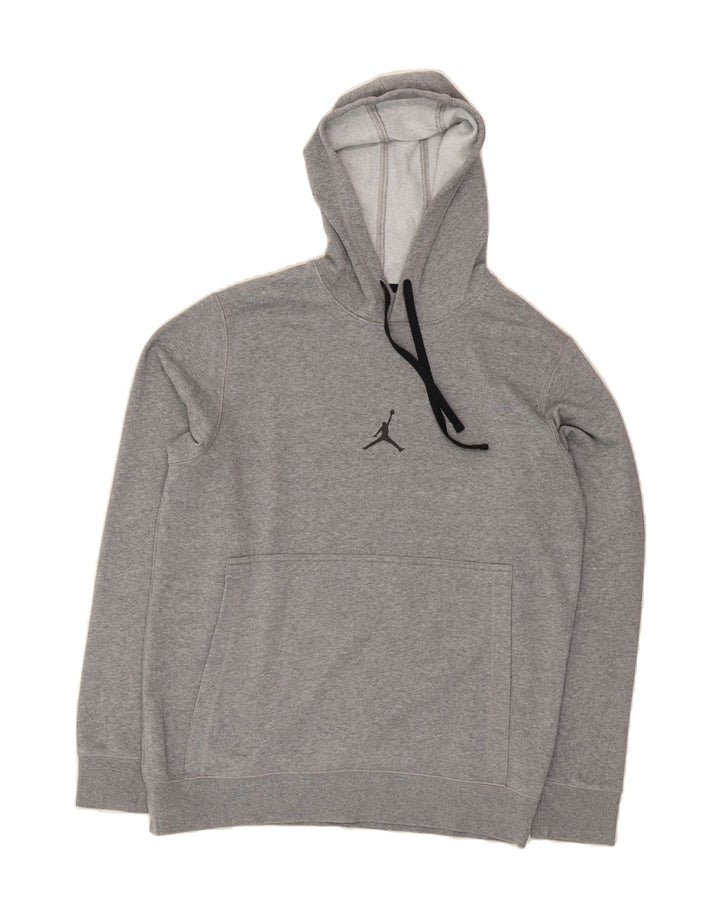 JORDAN Mens Dri Fit Hoodie Jumper Small Grey Cotton Vintage Jordan and Second-Hand Jordan from Messina Hembry 