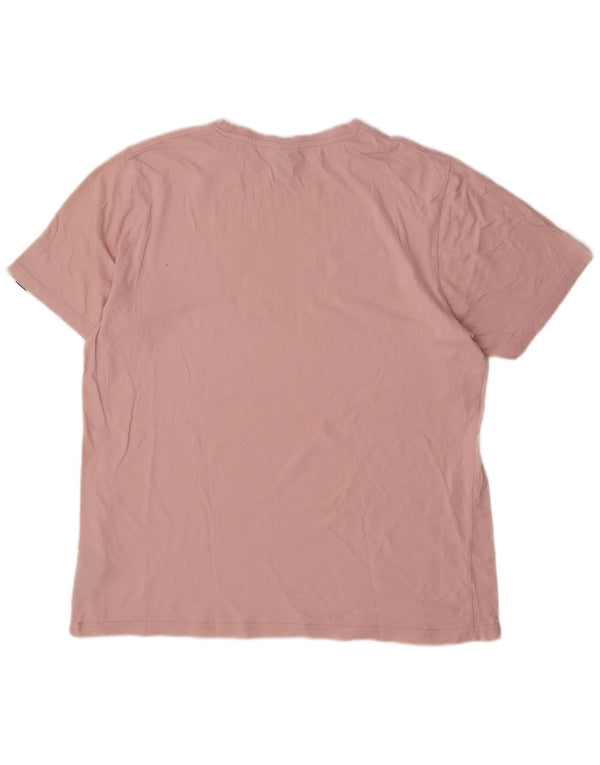 ELLESSE T-shirt grafica da donna Top UK 14 Large Rosa Cotone