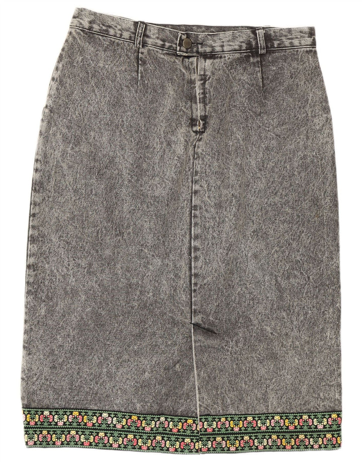 Gonna di jeans vintage da donna W32 grigio medio
