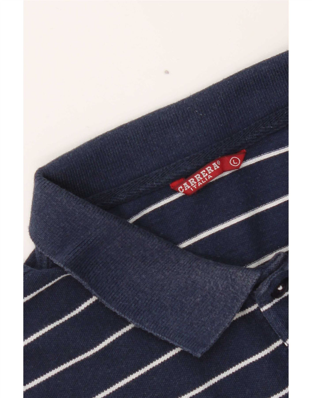 Polo Carrera da uomo a maniche corte, grande, a righe blu navy